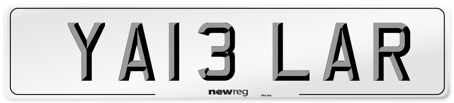 YA13 LAR Number Plate from New Reg